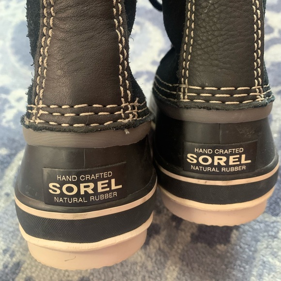 Sorel Joan of Arctic suede shearling waterproof winter boots. Black/stone sz 6.5 - Picture 8 of 12